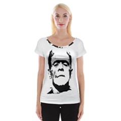 Frankenstein s Monster Halloween Cap Sleeve Tops by Valentinaart