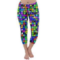 Colorful Squares Pattern                             Capri Winter Leggings by LalyLauraFLM