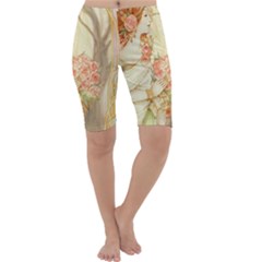 Beautiful Art Nouveau lady Cropped Leggings 