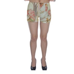 Beautiful Art Nouveau lady Skinny Shorts