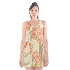 Beautiful Art Nouveau lady Scoop Neck Skater Dress