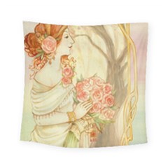 Beautiful Art Nouveau lady Square Tapestry (Small)