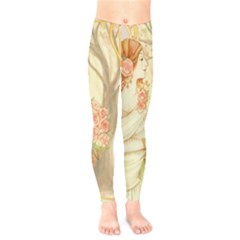 Beautiful Art Nouveau Lady Kids  Legging by NouveauDesign