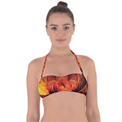 Ablaze With Beautiful Fractal Fall Colors Halter Bandeau Bikini Top by jayaprime