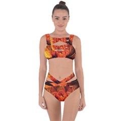 Ablaze With Beautiful Fractal Fall Colors Bandaged Up Bikini Set  by jayaprime