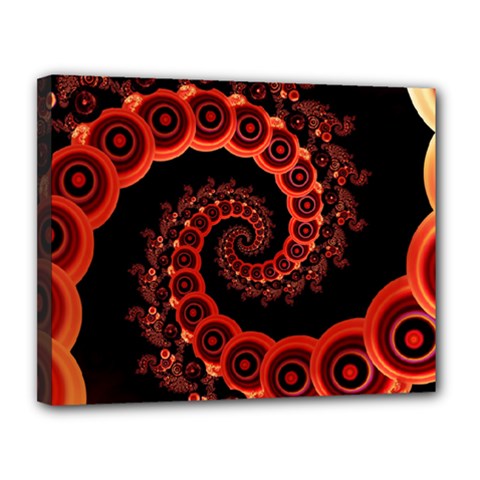 Chinese Lantern Festival For A Red Fractal Octopus Canvas 14  X 11  by jayaprime