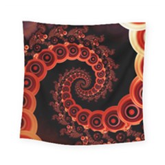 Chinese Lantern Festival For A Red Fractal Octopus Square Tapestry (small) by jayaprime