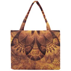 Beautiful Gold And Brown Honeycomb Fractal Beehive Mini Tote Bag by jayaprime