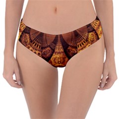 Beautiful Gold And Brown Honeycomb Fractal Beehive Reversible Classic Bikini Bottoms by jayaprime