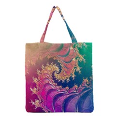 Rainbow Octopus Tentacles in a Fractal Spiral Grocery Tote Bag