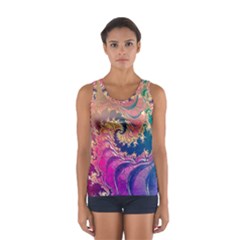 Rainbow Octopus Tentacles In A Fractal Spiral Sport Tank Top  by jayaprime