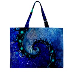 Nocturne Of Scorpio, A Fractal Spiral Painting Zipper Mini Tote Bag by jayaprime