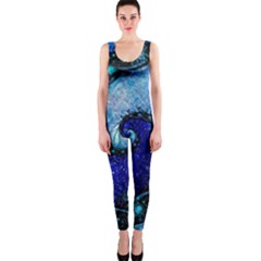 Nocturne Of Scorpio, A Fractal Spiral Painting Onepiece Catsuit by jayaprime