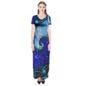 Nocturne of Scorpio, a Fractal Spiral Painting Short Sleeve Maxi Dress View1