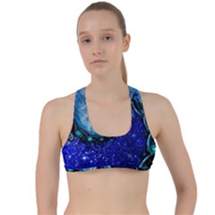 Nocturne Of Scorpio, A Fractal Spiral Painting Criss Cross Racerback Sports Bra by jayaprime