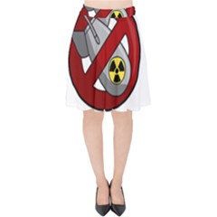 No Nuclear Weapons Velvet High Waist Skirt by Valentinaart