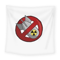 No Nuclear Weapons Square Tapestry (large) by Valentinaart