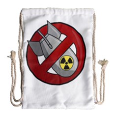 No Nuclear Weapons Drawstring Bag (large) by Valentinaart
