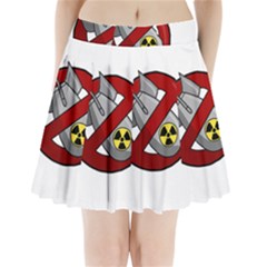 No Nuclear Weapons Pleated Mini Skirt by Valentinaart