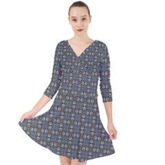 Earth Tiles Quarter Sleeve Front Wrap Dress	 by KirstenStar