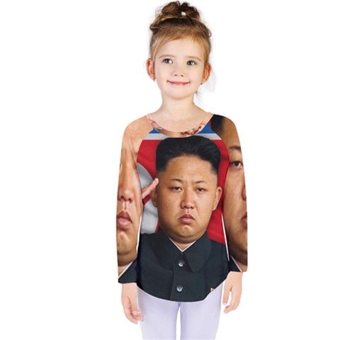 Kim Jong-un Kids  Long Sleeve Tee by Valentinaart