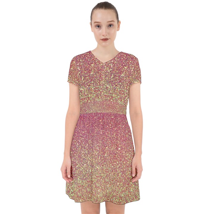 Rose Gold Sparkly Glitter Texture Pattern Adorable in Chiffon Dress
