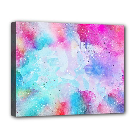 Pink And Purple Galaxy Watercolor Background  Deluxe Canvas 20  X 16   by paulaoliveiradesign