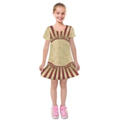 Art Deco Red Kids  Short Sleeve Velvet Dress