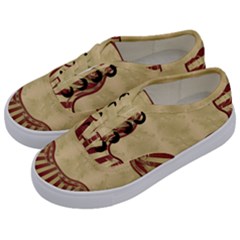 Art Deco Red Kids  Classic Low Top Sneakers by NouveauDesign