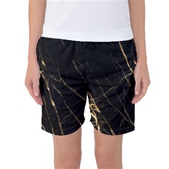 Black Marble Women s Basketball Shorts by NouveauDesign