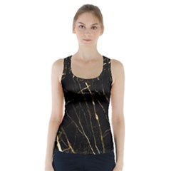 Black Marble Racer Back Sports Top by NouveauDesign