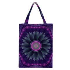 Beautiful Hot Pink And Gray Fractal Anemone Kisses Classic Tote Bag by jayaprime