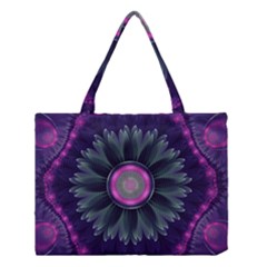 Beautiful Hot Pink And Gray Fractal Anemone Kisses Medium Tote Bag by jayaprime