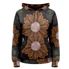 Abloom In Autumn Leaves With Faded Fractal Flowers Women s Pullover Hoodie by jayaprime