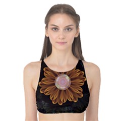 Abloom In Autumn Leaves With Faded Fractal Flowers Tank Bikini Top by jayaprime