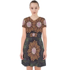Abloom In Autumn Leaves With Faded Fractal Flowers Adorable In Chiffon Dress by jayaprime