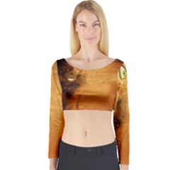 The Funny, Speed Giraffe Long Sleeve Crop Top by FantasyWorld7