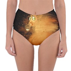 The Funny, Speed Giraffe Reversible High-waist Bikini Bottoms by FantasyWorld7