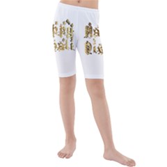 Happy Diwali Gold Golden Stars Star Festival Of Lights Deepavali Typography Kids  Mid Length Swim Shorts by yoursparklingshop