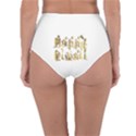 Happy Diwali Gold Golden Stars Star Festival Of Lights Deepavali Typography Reversible High-Waist Bikini Bottoms View2