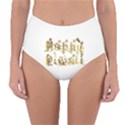 Happy Diwali Gold Golden Stars Star Festival Of Lights Deepavali Typography Reversible High-Waist Bikini Bottoms View3