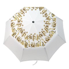Happy Diwali Gold Golden Stars Star Festival Of Lights Deepavali Typography Folding Umbrellas by yoursparklingshop