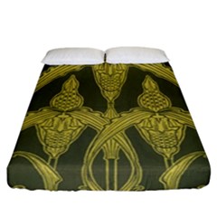 Art Nouveau Green Fitted Sheet (california King Size) by NouveauDesign