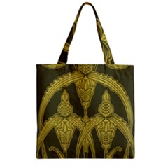 Art Nouveau Green Zipper Grocery Tote Bag by NouveauDesign