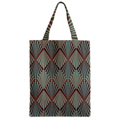 Art Deco Teal Brown Zipper Classic Tote Bag by NouveauDesign