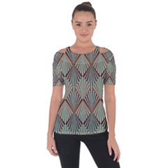 Art deco teal brown Short Sleeve Top