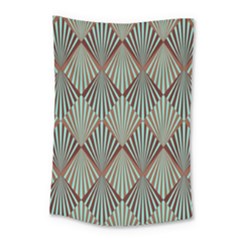 Art deco teal brown Small Tapestry