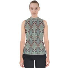 Art deco teal brown Shell Top