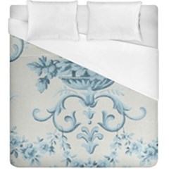 Blue Vintage Floral  Duvet Cover (king Size) by NouveauDesign