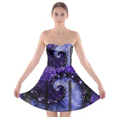 Beautiful Violet Spiral For Nocturne Of Scorpio Strapless Bra Top Dress by jayaprime